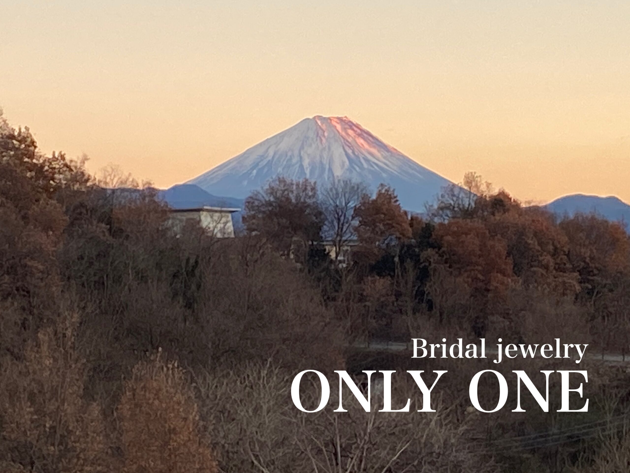 【山梨結婚指輪】夕日に染まる「富士山」